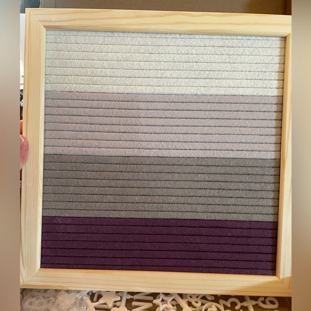 XO, Sienna Felt Message Board 10 x 10 inches. Pine wood frame. New.